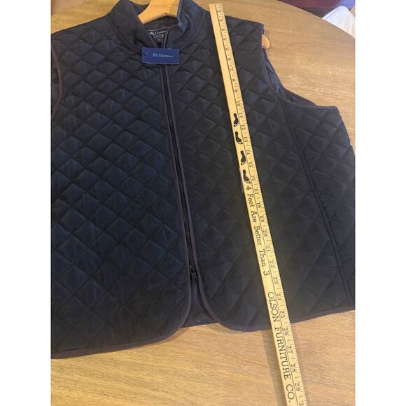 BLU by Polifroni Waistcoat Diamond Quilted Lightweight Mens XXL Black Vest NWT - Picture 5 of 8